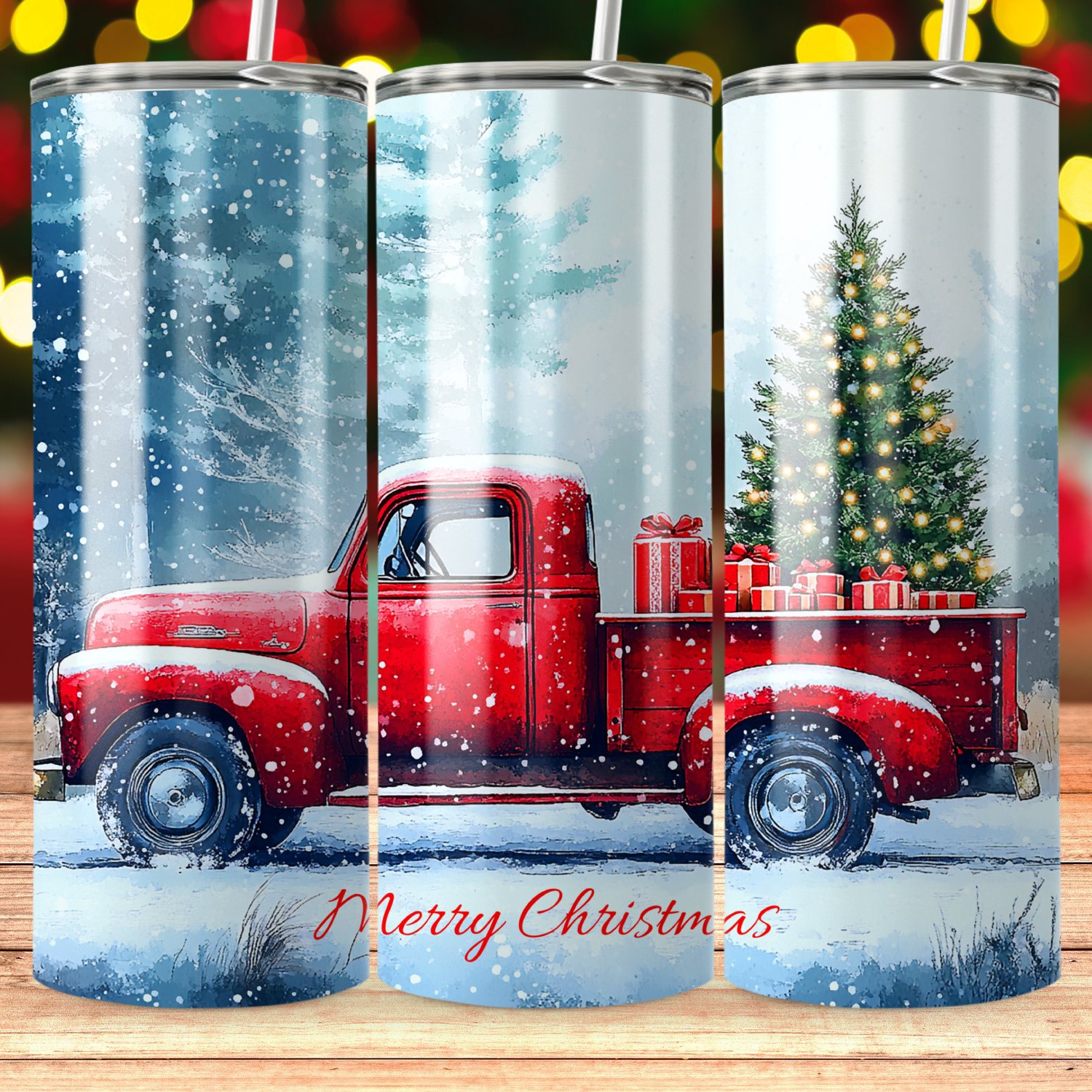 20oz Tumblers | Christmas Country Red Truck